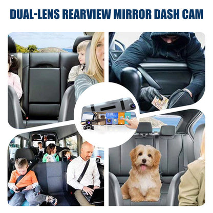 Dual-Lens Rearview Mirror Dash Cam
