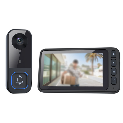 Wireless Video Doorbell with Screen Monitor