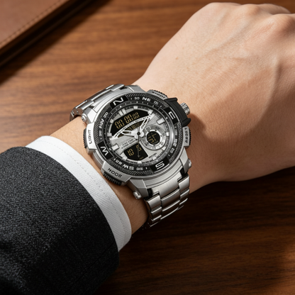 ⌚Men's Dual-Display Sports Watch – Analog-Digital, 3ATM Waterproof, Multi-Function