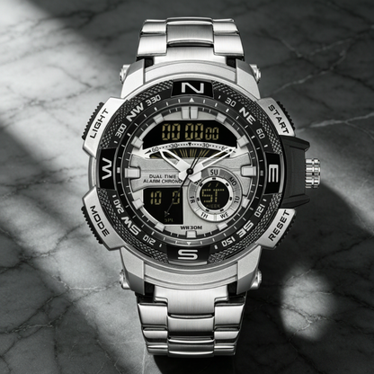 ⌚Men's Dual-Display Sports Watch – Analog-Digital, 3ATM Waterproof, Multi-Function