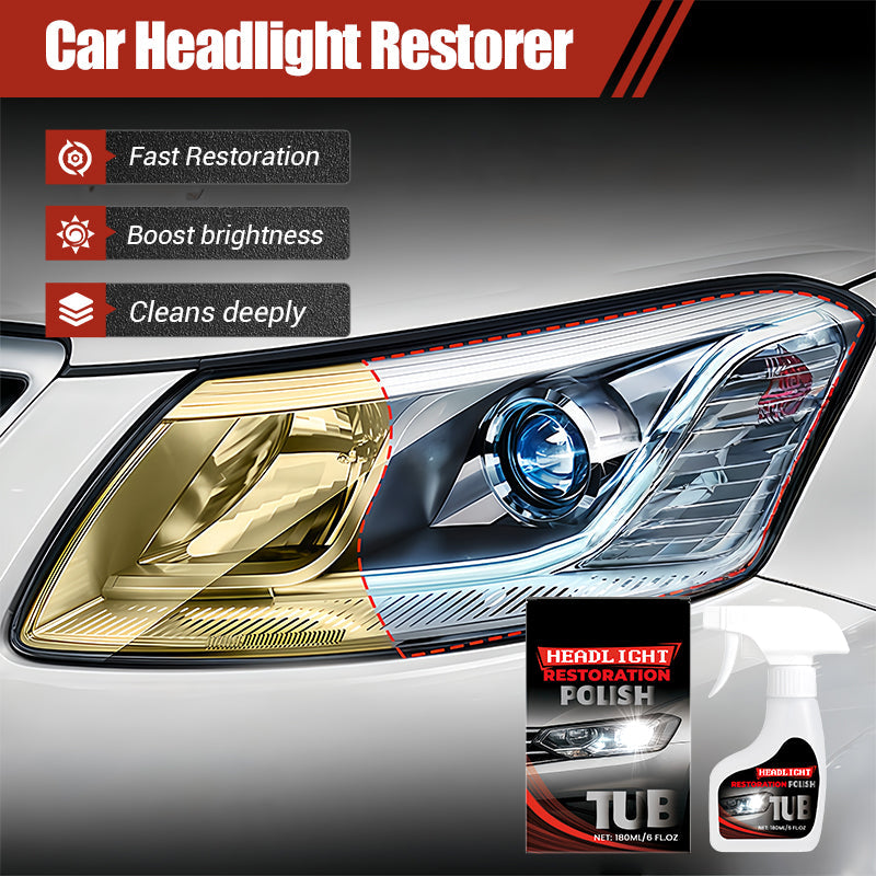 💡180ml Professional Car Headlight Restorer with Sponge
