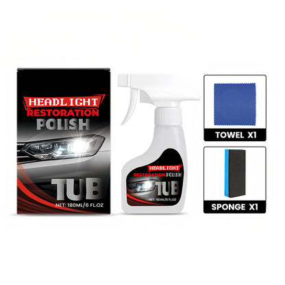 💡180ml Professional Car Headlight Restorer with Sponge