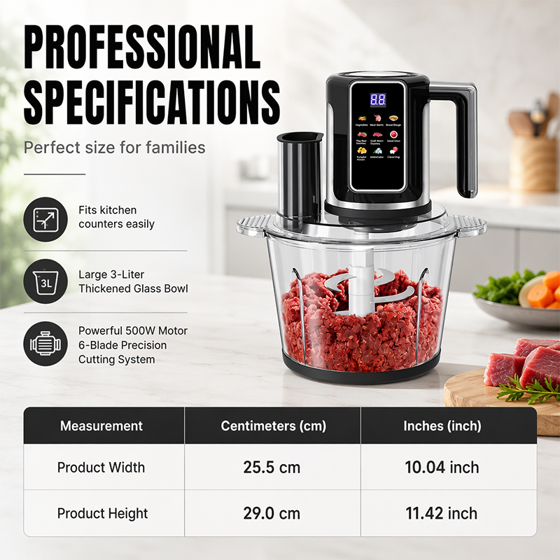 👩‍🍳Multi-Functional Food Processor with Touch Control and Glass Bowl✨