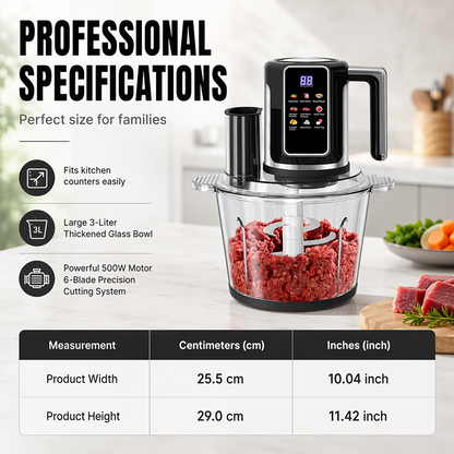 👩‍🍳Multi-Functional Food Processor with Touch Control and Glass Bowl✨