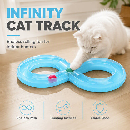 Interactive Figure-8 Cat Track Toy with Rolling Balls