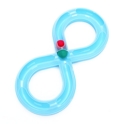Interactive Figure-8 Cat Track Toy with Rolling Balls