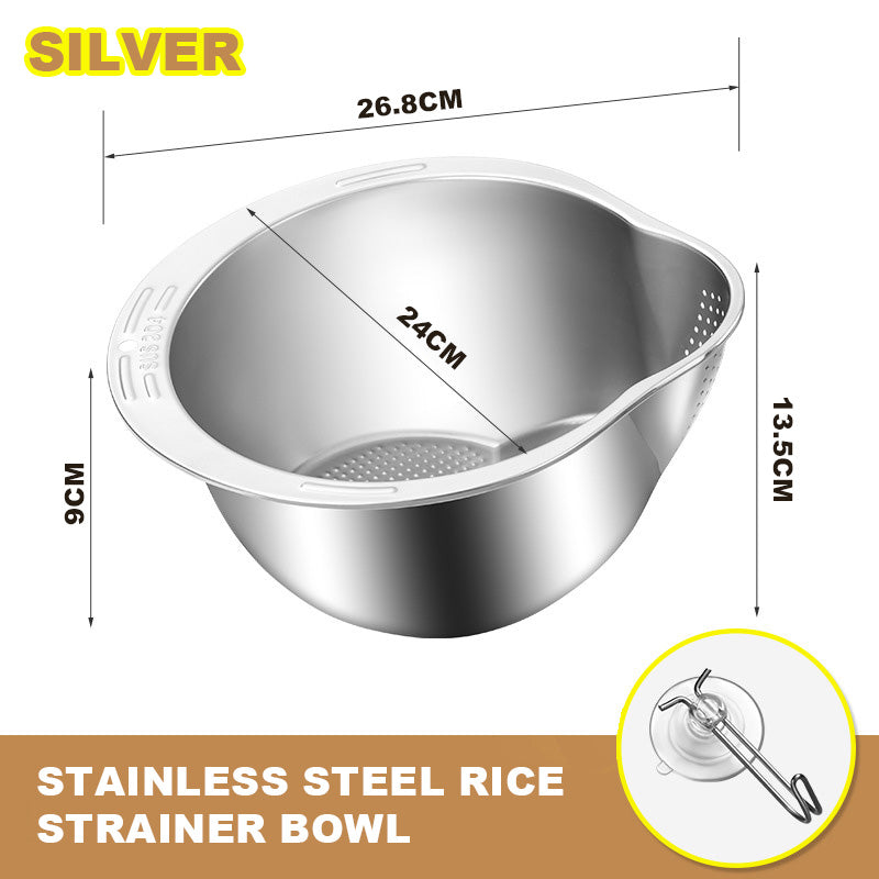 📢📢50% OFF !! ⏰Stainless Steel Rice Strainer Bowl