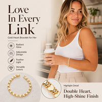 💛50% OFF! ✨Women’s Elegant Heart Link Bracelet – Delicate Charm, Timeless Design & Comfortable Fit 💝
