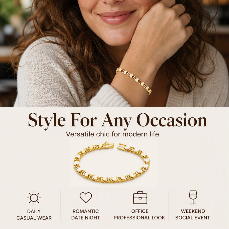 💛50% OFF! ✨Women’s Elegant Heart Link Bracelet – Delicate Charm, Timeless Design & Comfortable Fit 💝