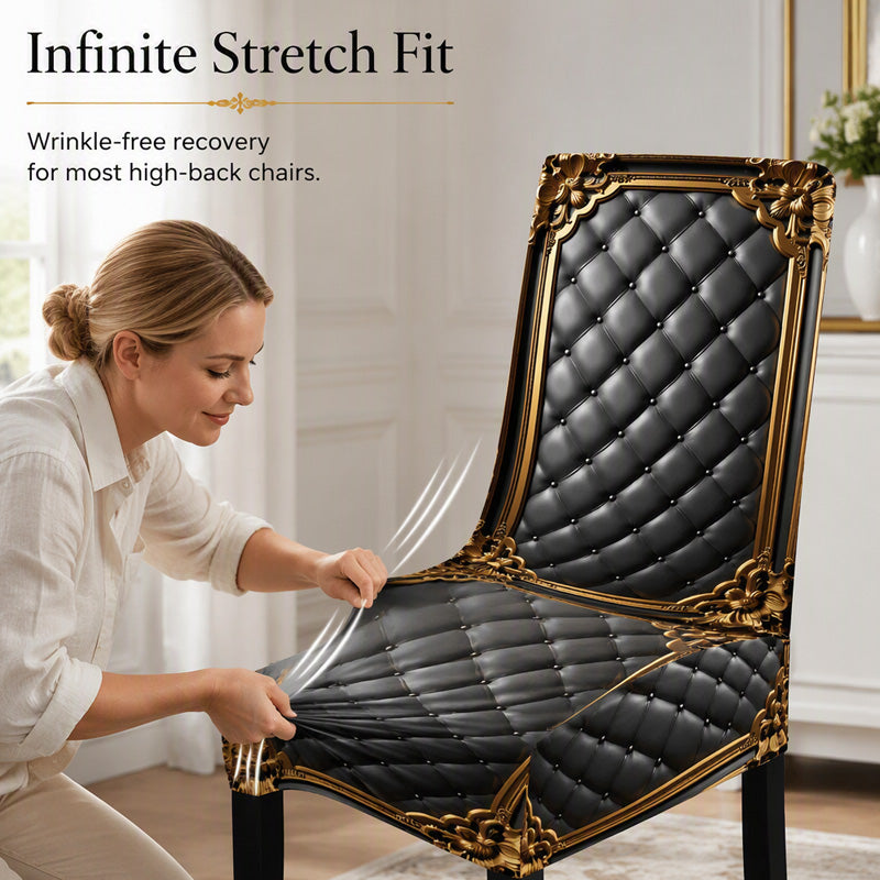 🪑 LIMITED‑TIME 50% OFF! ✨ Washable Stretch Chair Cover – Baroque Gilded Print, High‑Density Elastic Fabric ✨