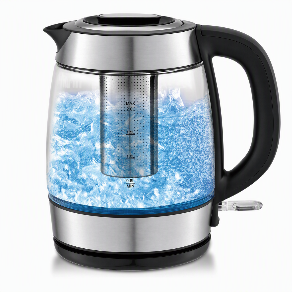 2L Large Capacity Glass Electric Kettle with Automatic Shut Off and Overheat Protection