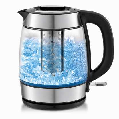 2L Large Capacity Glass Electric Kettle with Automatic Shut Off and Overheat Protection