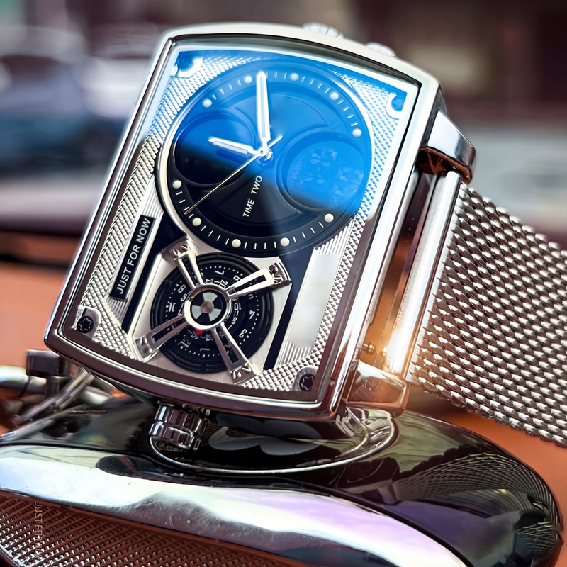 Men's Square Luminous Watch with Dual Chronograph