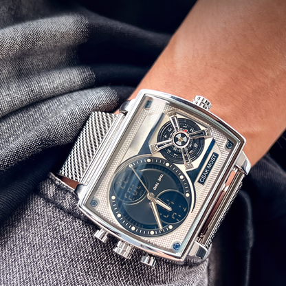 Men's Square Luminous Watch with Dual Chronograph