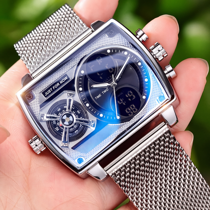 Men's Square Luminous Watch with Dual Chronograph