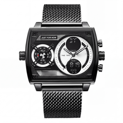 Men's Square Luminous Watch with Dual Chronograph