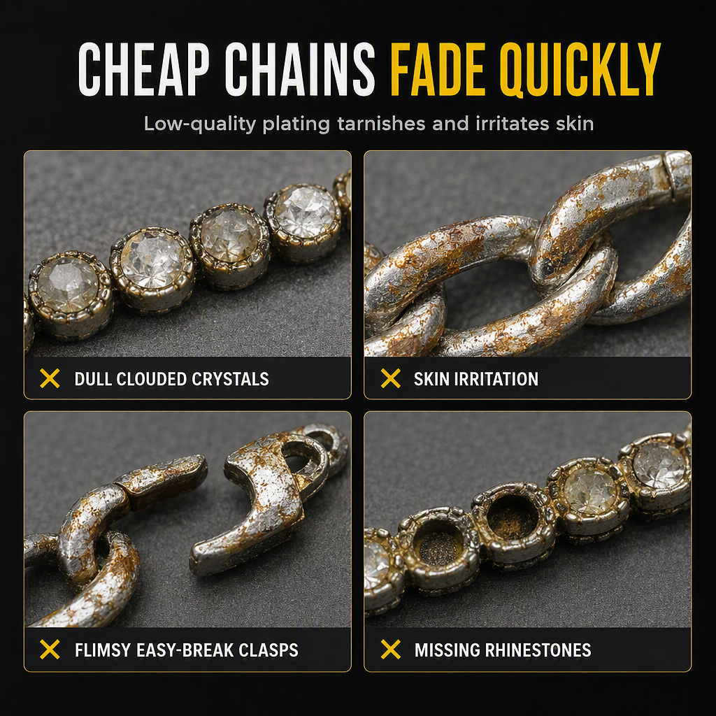 🔥 LIMITED‑TIME 50% OFF! ✨ Men’s Hip Hop Round Rhinestone Necklace – Sparkly, Comfortable, Street‑Ready ✨