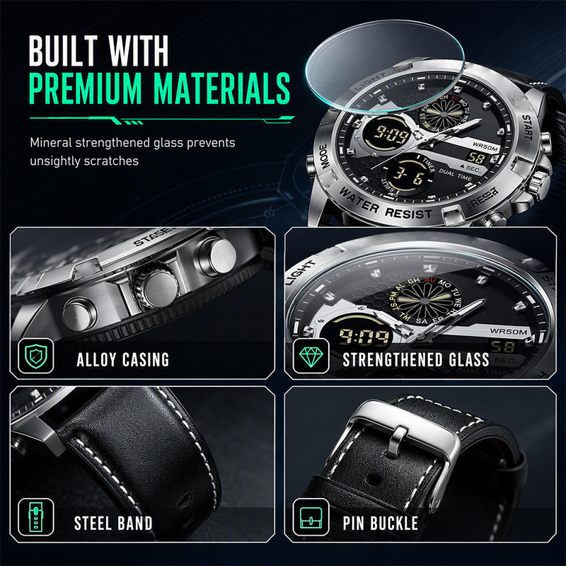 Men's Business Casual Multi-Functional Waterproof Outdoor Sports Watch