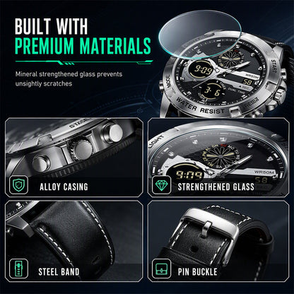 Men's Business Casual Multi-Functional Waterproof Outdoor Sports Watch