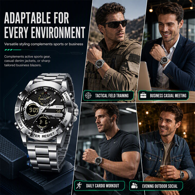 Men's Business Casual Multi-Functional Waterproof Outdoor Sports Watch