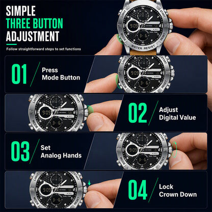 Men's Business Casual Multi-Functional Waterproof Outdoor Sports Watch