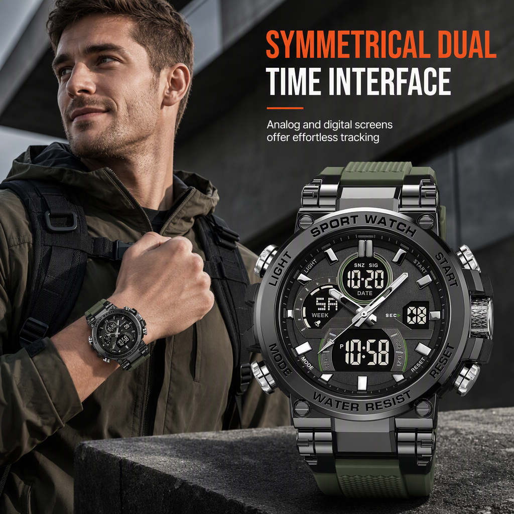 Tactical Style 50M Waterproof Multifunctional Digital Sports Watch