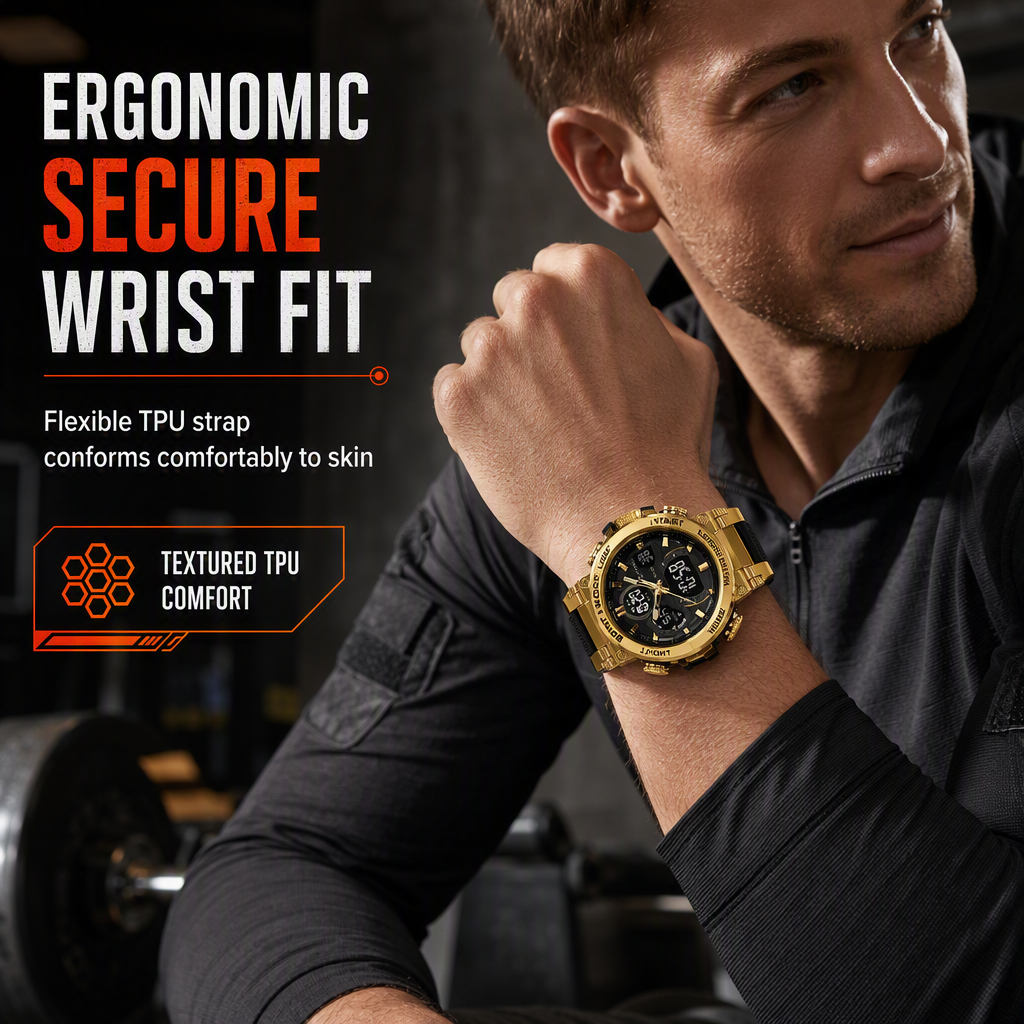 Tactical Style 50M Waterproof Multifunctional Digital Sports Watch