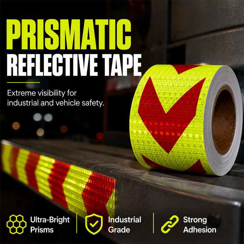 🔦 High-Visibility Arrow Reflective Tape – 5m Waterproof Self-Adhesive Safety Strip with Prismatic Reflectivity