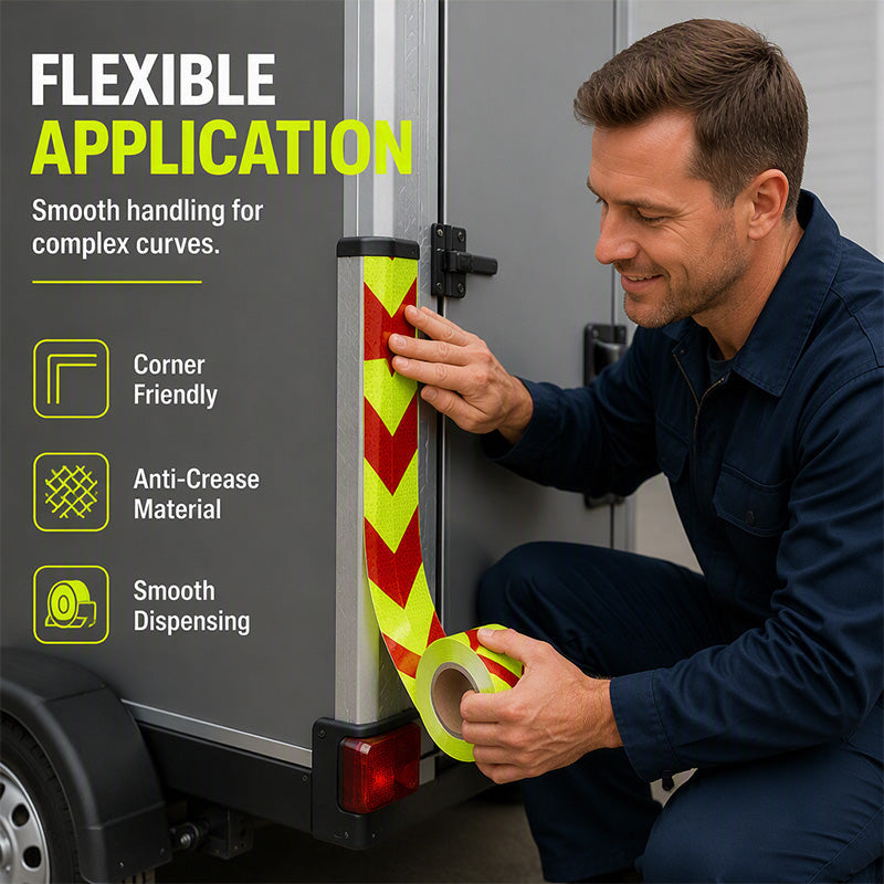 🔦 High-Visibility Arrow Reflective Tape – 5m Waterproof Self-Adhesive Safety Strip with Prismatic Reflectivity