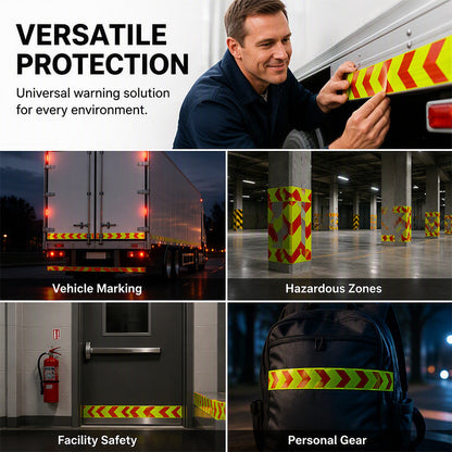 🔦 High-Visibility Arrow Reflective Tape – 5m Waterproof Self-Adhesive Safety Strip with Prismatic Reflectivity