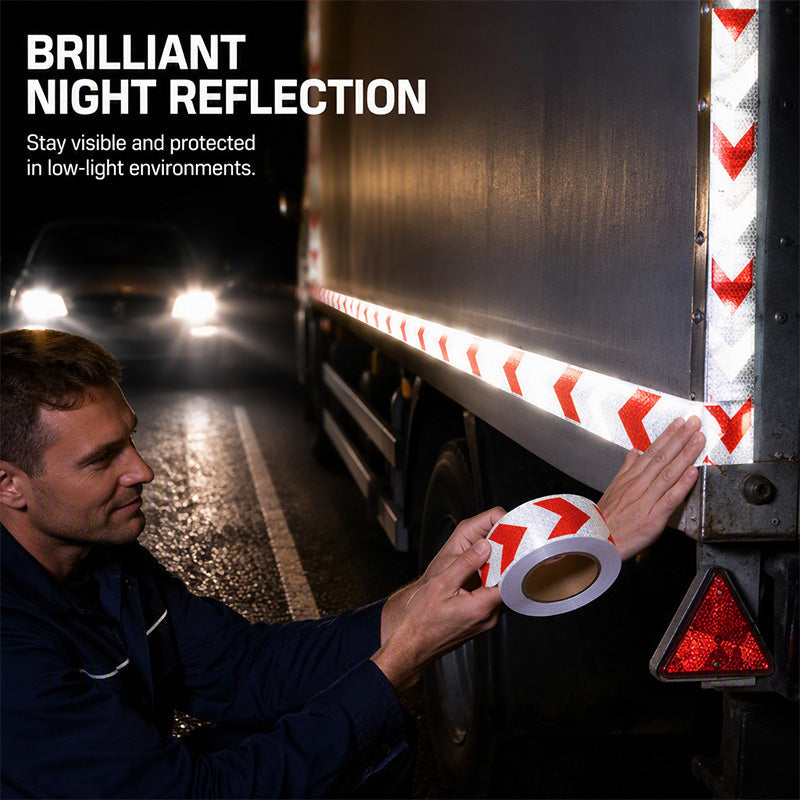 🔦 High-Visibility Arrow Reflective Tape – 5m Waterproof Self-Adhesive Safety Strip with Prismatic Reflectivity