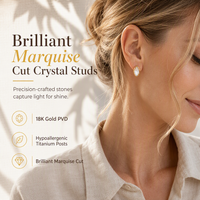1 Pair of Stainless Steel Rhinestone Stud Earrings for Women