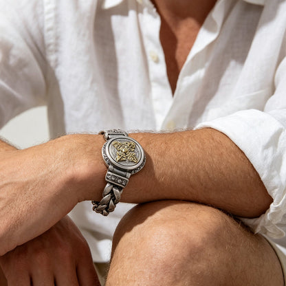 📿 50% OFF! ✨ Vintage Rotating Vajra Bracelet for Men – Smooth Rotating Centerpiece, Electroplated Copper Finish & Vintage-Inspired Texture – Bold Statement Style 💪