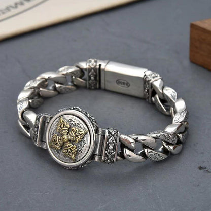 📿 50% OFF! ✨ Vintage Rotating Vajra Bracelet for Men – Smooth Rotating Centerpiece, Electroplated Copper Finish & Vintage-Inspired Texture – Bold Statement Style 💪