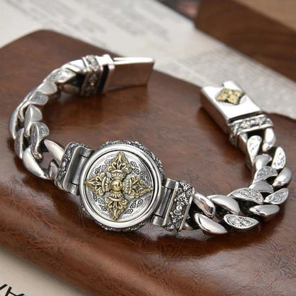 📿 50% OFF! ✨ Vintage Rotating Vajra Bracelet for Men – Smooth Rotating Centerpiece, Electroplated Copper Finish & Vintage-Inspired Texture – Bold Statement Style 💪