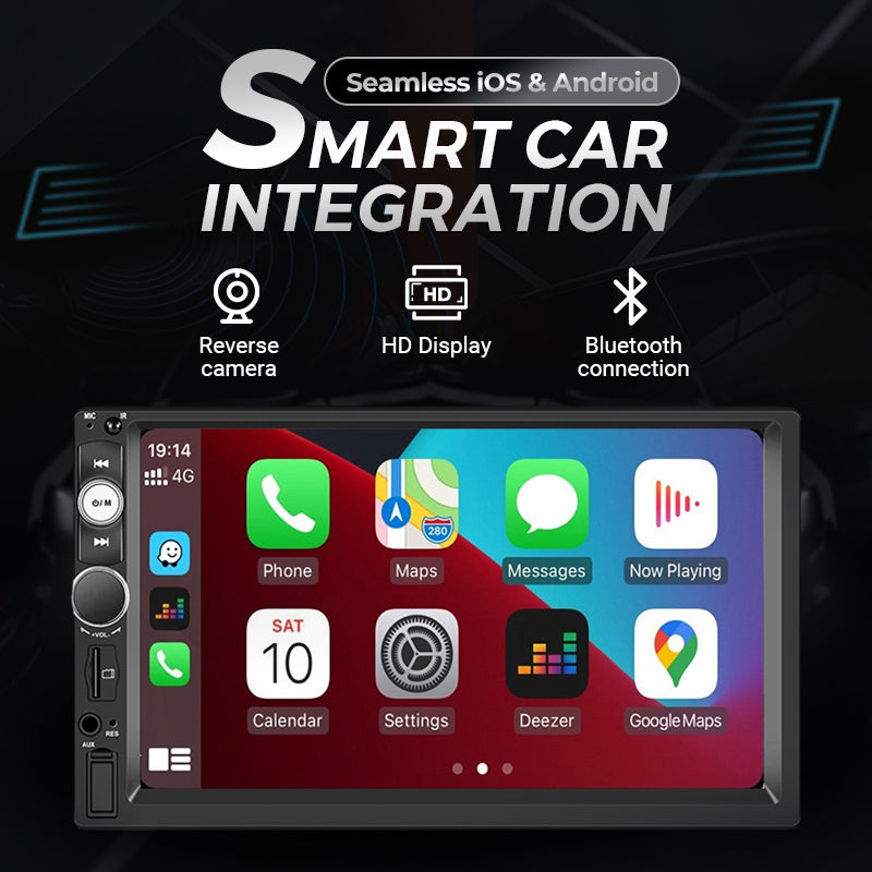 7-Inch Double DIN Car Stereo with iOS & Android Auto