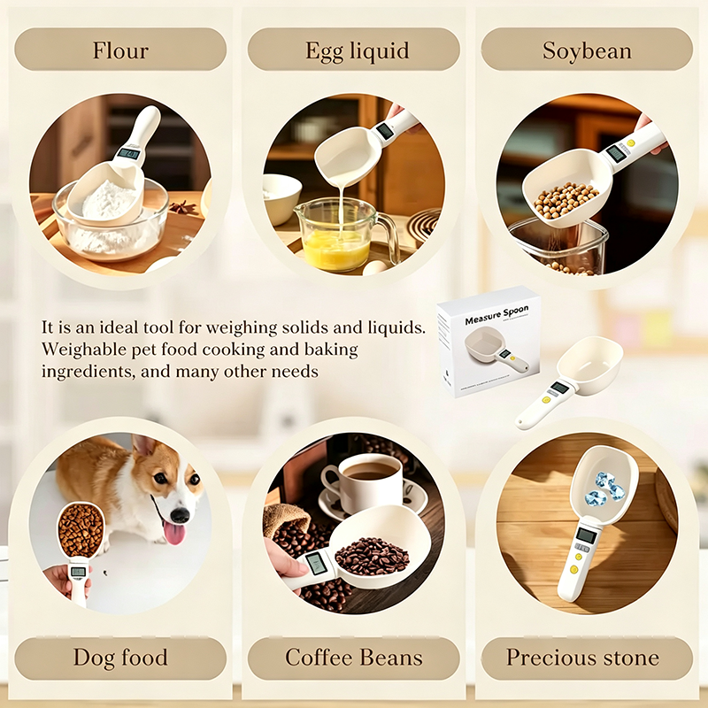 Rechargeable Pet Food Measuring Scoop with LCD Display
