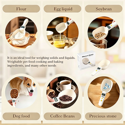 Rechargeable Pet Food Measuring Scoop with LCD Display