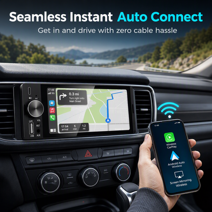 6.5 Inch Single Din Car MP5 Player with Wireless CarPlay and Android Auto FM Radio