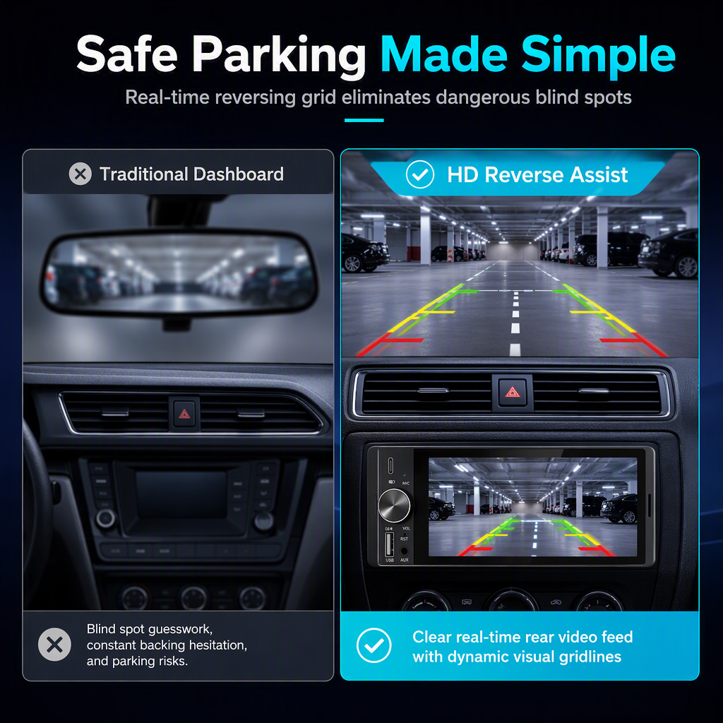 6.5 Inch Single Din Car MP5 Player with Wireless CarPlay and Android Auto FM Radio
