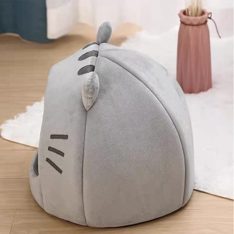 📢📢50% OFF !! ⏰2-in-1 Pet Tent & Bed – Convertible cat cave with removable cushion, spacious for cats & small dogs.