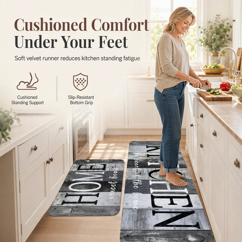 ⏳Time-Limited Special⏰Non‑Slip Velvet Floor Mats – Crystal soft & grip‑secure 🛋️✨