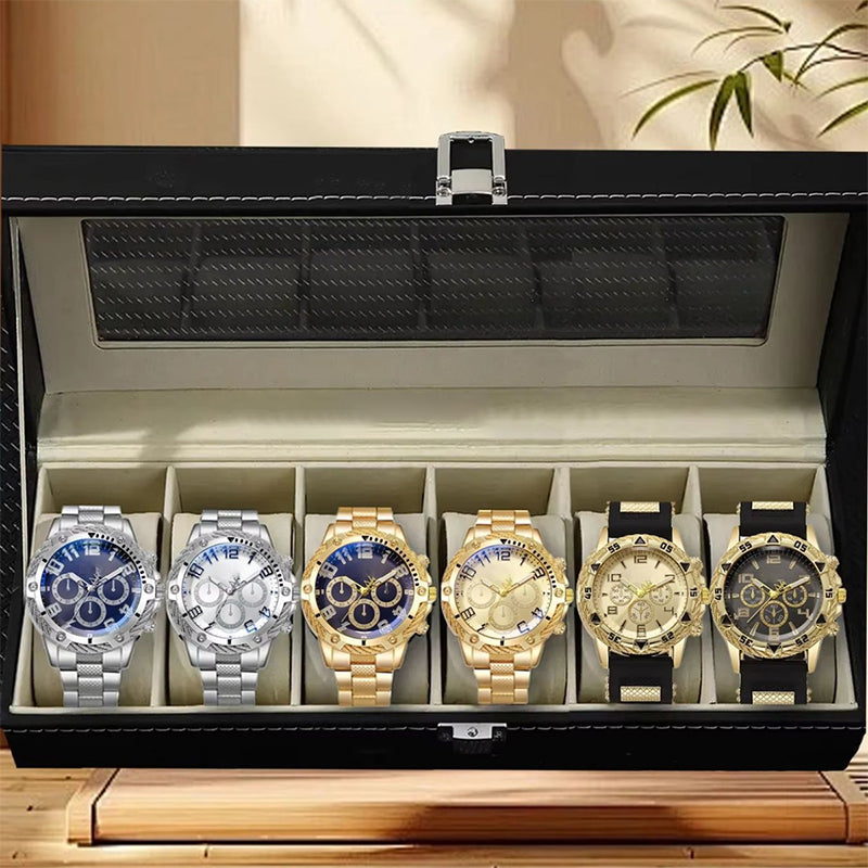 ⌚ 50% OFF NOW! 🎁 Men's 6-Piece Watch Set – Elegant Collection, Stylish Gift Box & Perfect for All Occasions ✨📦