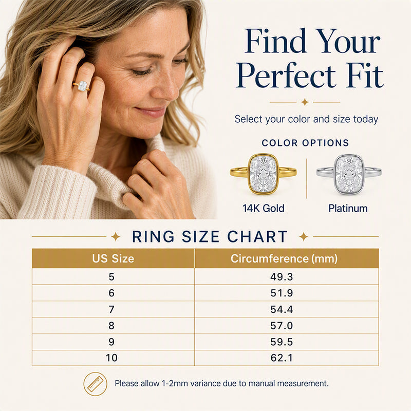 Women's Elegant Ice-Cut Cushion Bezel Ring