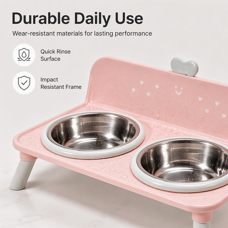 Elevated Detachable Pet Double Bowls