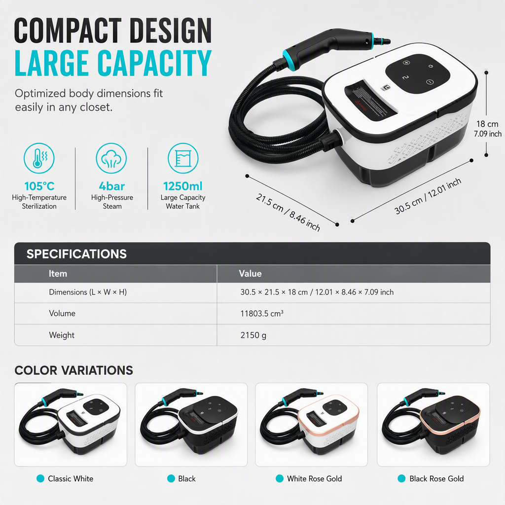 Multifunctional High Temperature High Pressure Steam Cleaner with Digital Display for Household Kitchen Cleaning