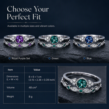 Women's Fashion Micro Pave Zircon Ring with Imitation Gemstone for Engagement and Couples