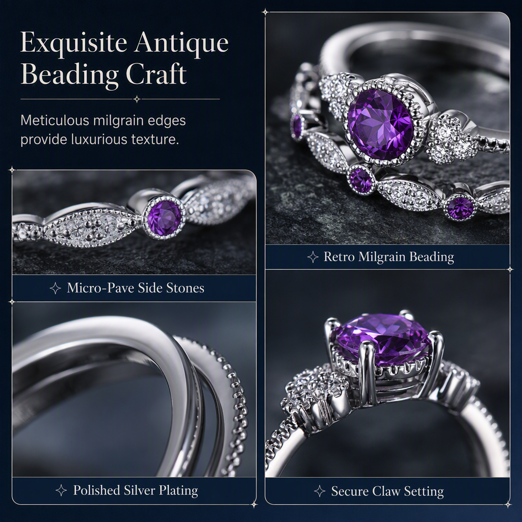 Women's Fashion Micro Pave Zircon Ring with Imitation Gemstone for Engagement and Couples