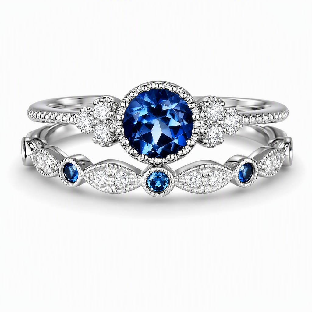 Women's Fashion Micro Pave Zircon Ring with Imitation Gemstone for Engagement and Couples