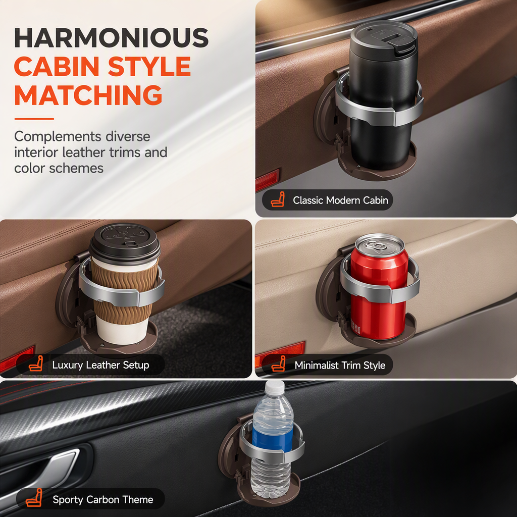 📢📢50% OFF !! ⏰Multifunctional Foldable Car Door Cup Holder Large Diameter Drink and Water Bottle Storage Rack